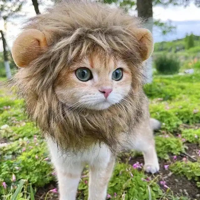 (ĐÃ SỬA) Cute Lion Mane Costume for Cats & Small Dogs – Funny Pet Halloween Hat